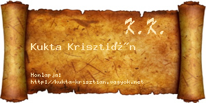 Kukta Krisztián névjegykártya